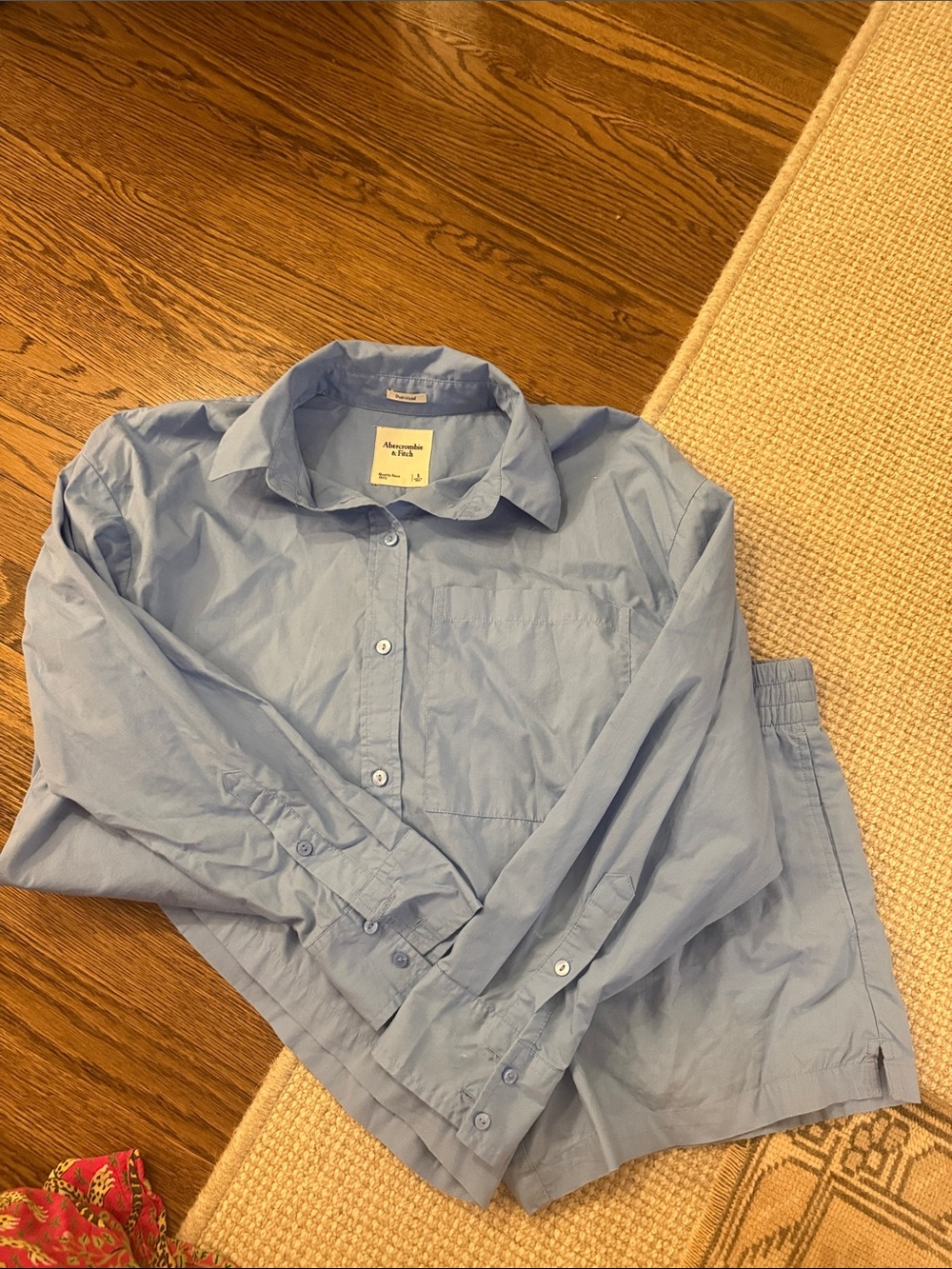 Abercrombie & Fitch Light Blue Lightweight Shirt Jacket and Shorts Set